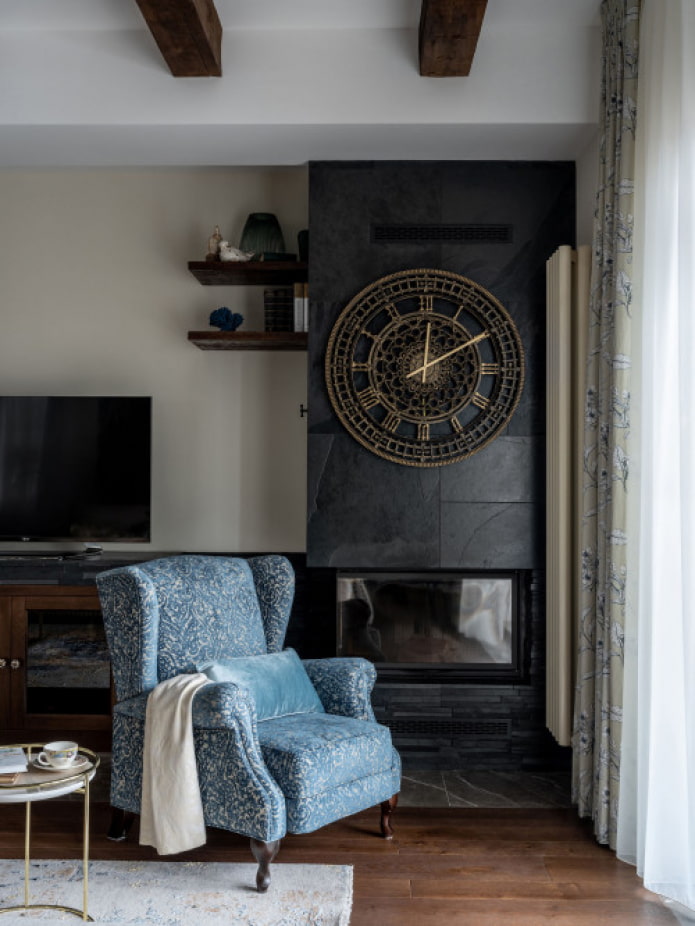 clock over the fireplace