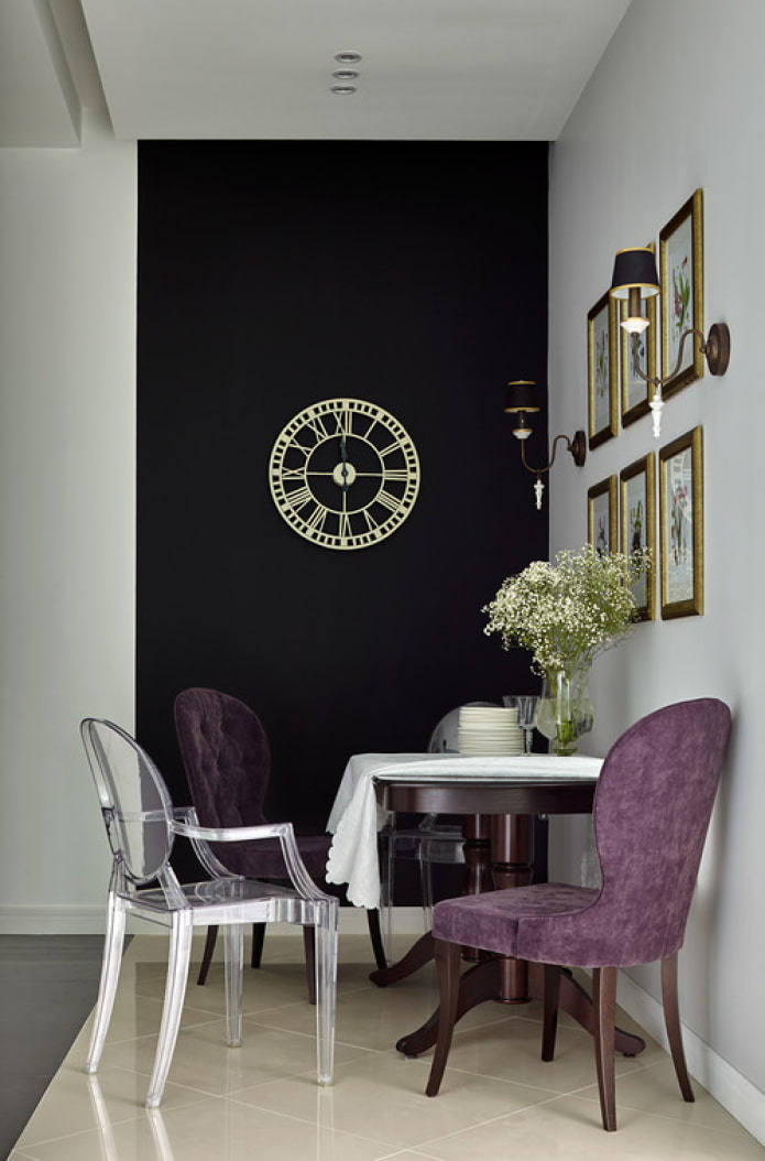 clock on a black wall