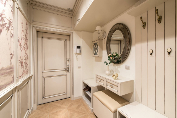 hallway with mezzanine in classic style