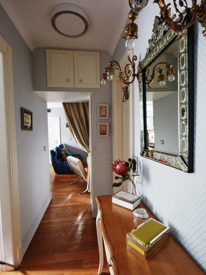corridor with mezzanine in Provence style