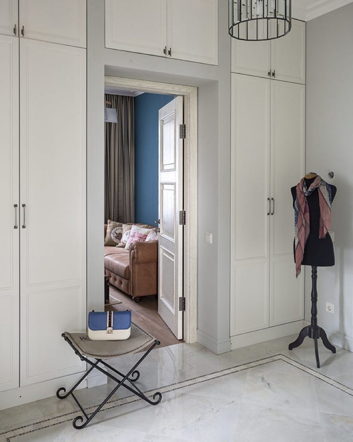 wardrobes in the corridor with mezzanines