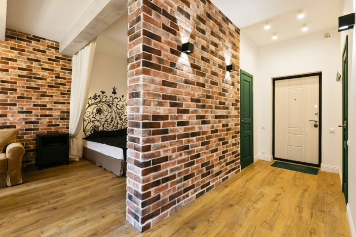 red laminate in the hallway