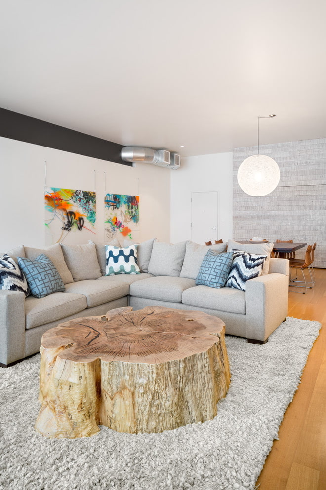 Stump as a coffee table Stump as a coffee table