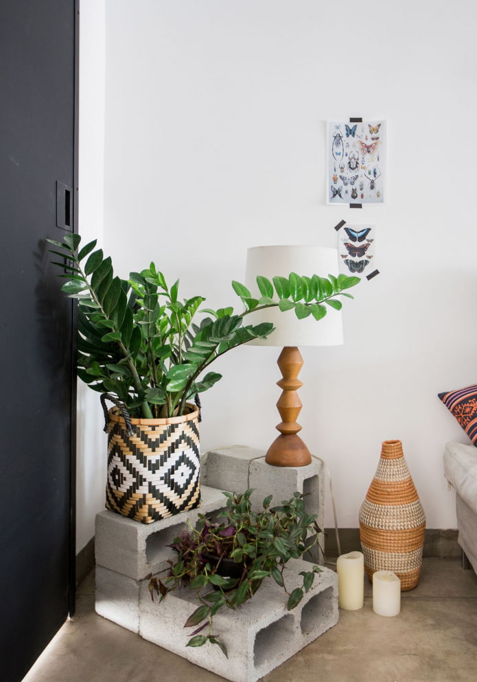 Pots on concrete blocks Pots on concrete blocks