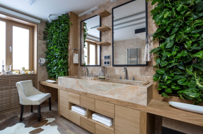 scindapsus in the bathroom