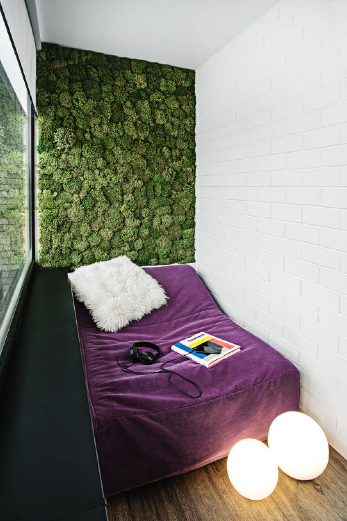 panel of living plants on the balcony