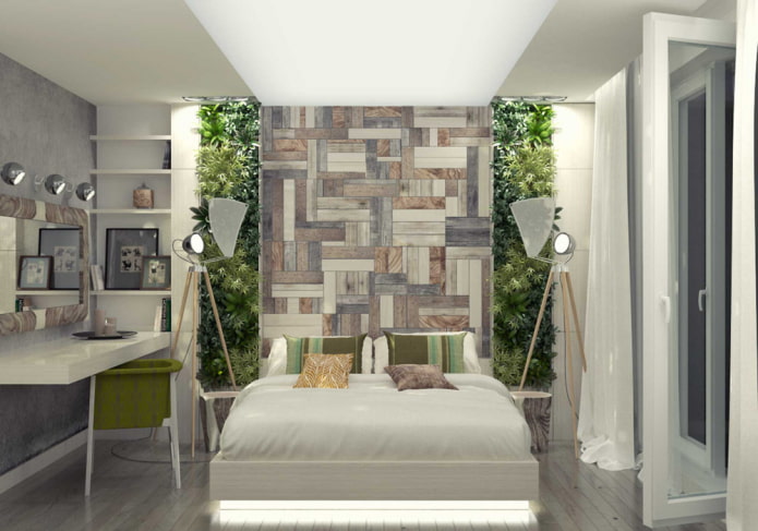 phytomodules in the bedroom near the bed