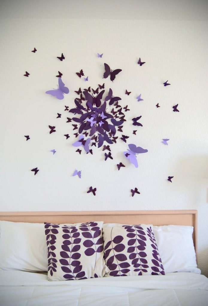 paper butterflies over the bed paper butterflies over the bed