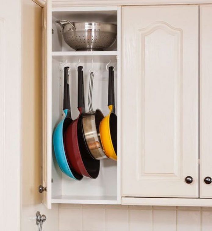 Hooks under the shelf Hooks under the shelf