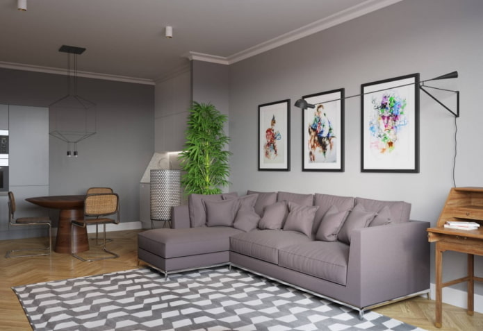 bright posters in the living room