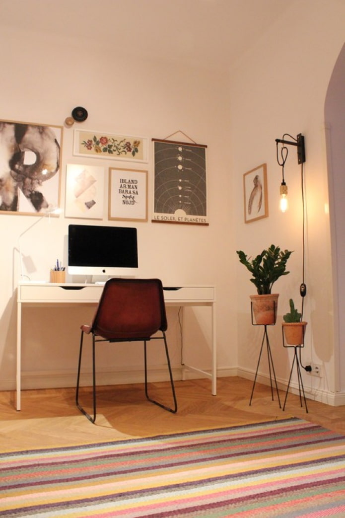 paintings above the desktop