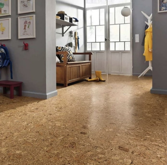 cork floor in the hallway cork floor in the hallway