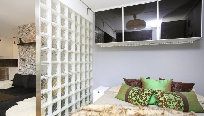 separation of the bedroom and living room