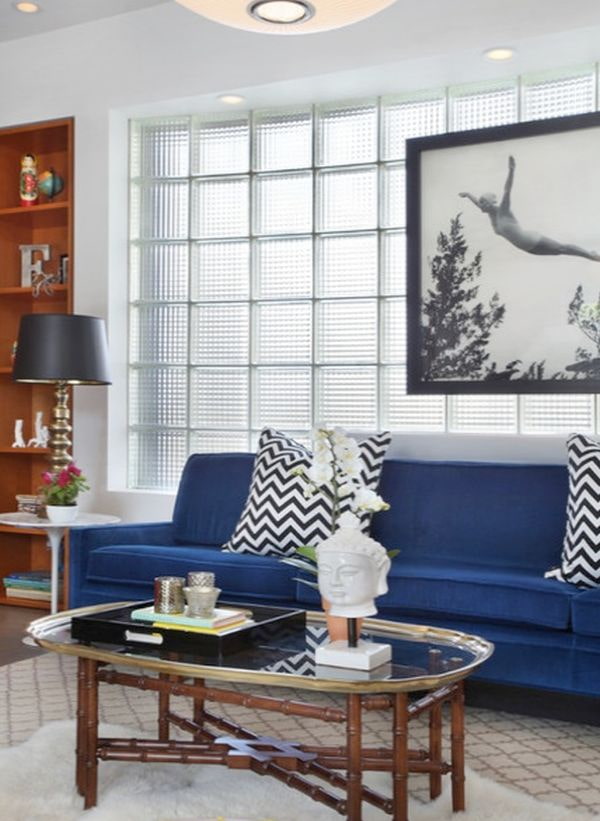 glass blocks in the living room