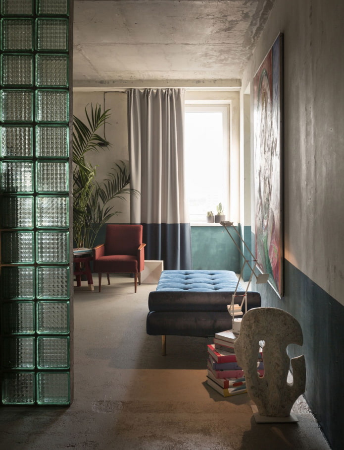 glass block in the living room