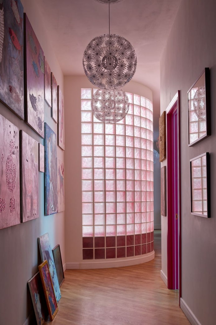 round wall of glass blocks