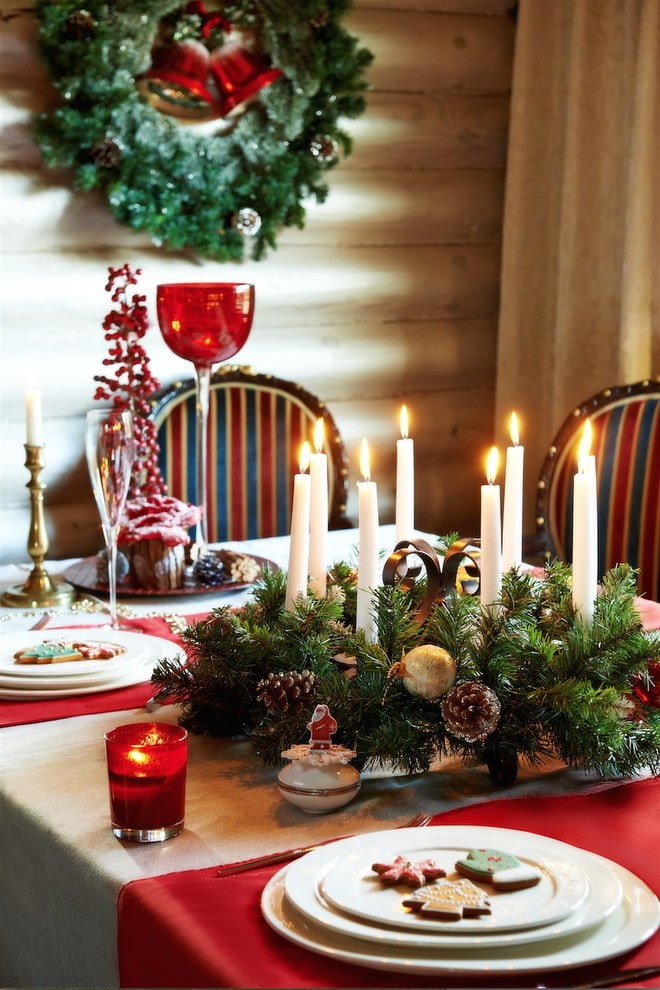 Candles in the New Year's composition