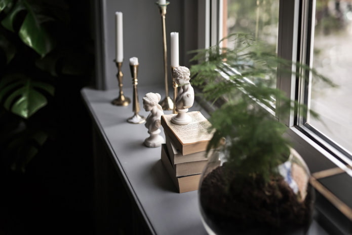 Candlesticks on the windowsill