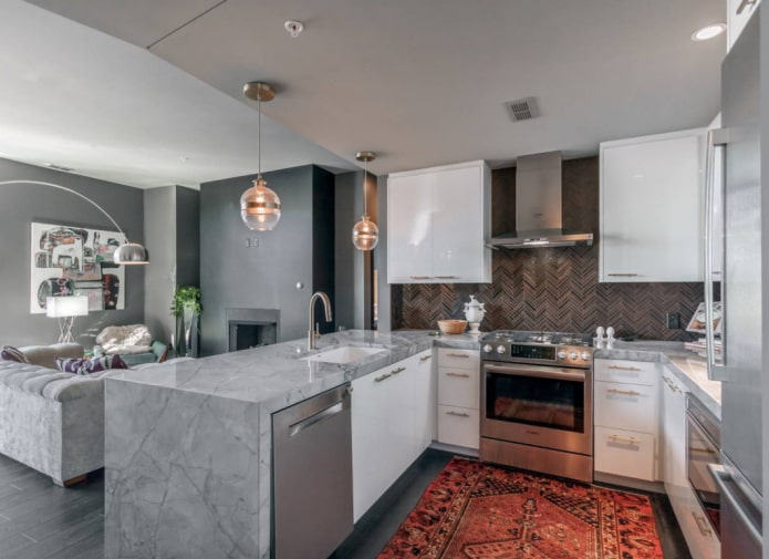 carpet in the kitchen in the studio