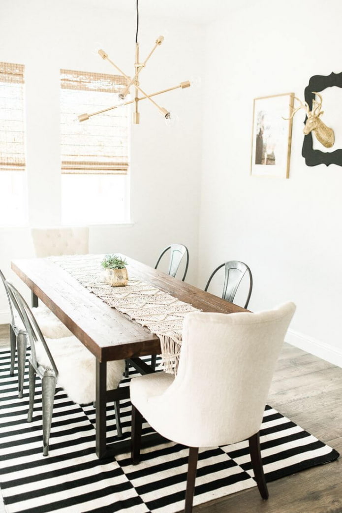 modern kitchen with carpet