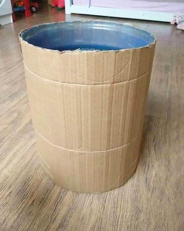 Cardboard around the bottle Cardboard around the bottle