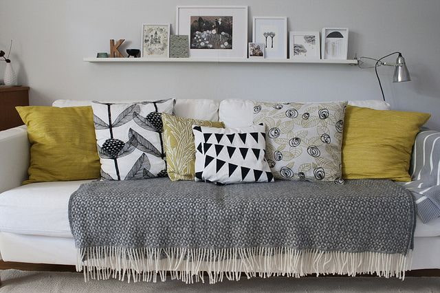 Cushions on the sofa Cushions on the sofa