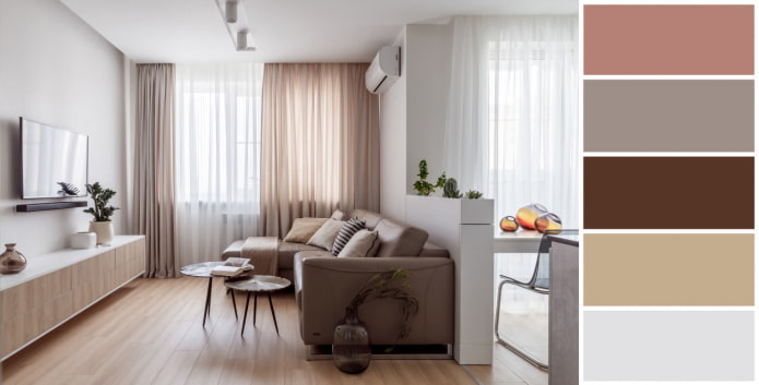 Powdery, gray and beige