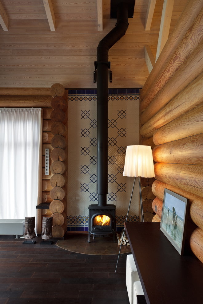 Stove on the background of tiles Stove on the background of tiles