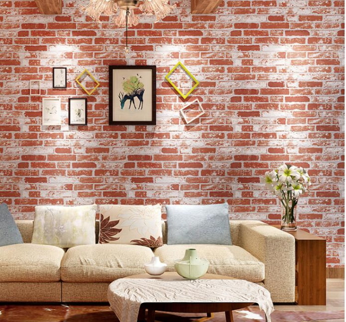 Aged brick wallpaper