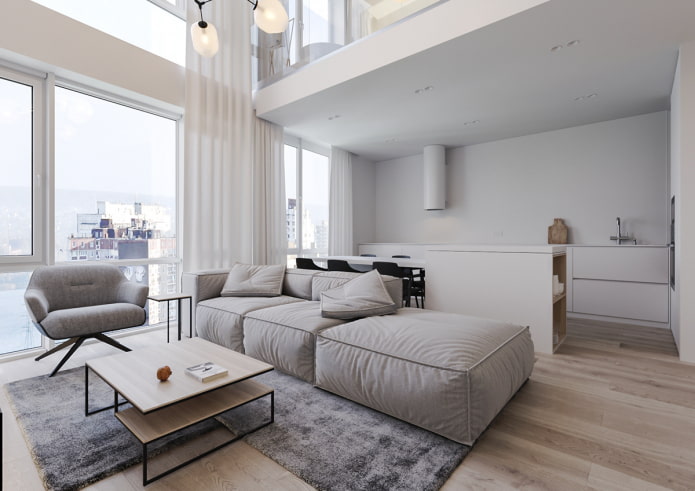 living room with frameless sofa living room with frameless sofa