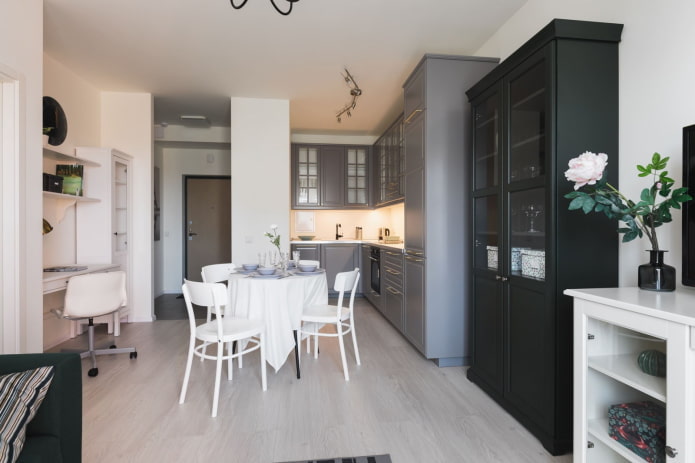 cabinet in the kitchen