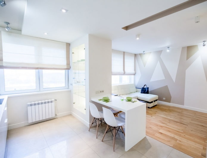 large kitchen-living room