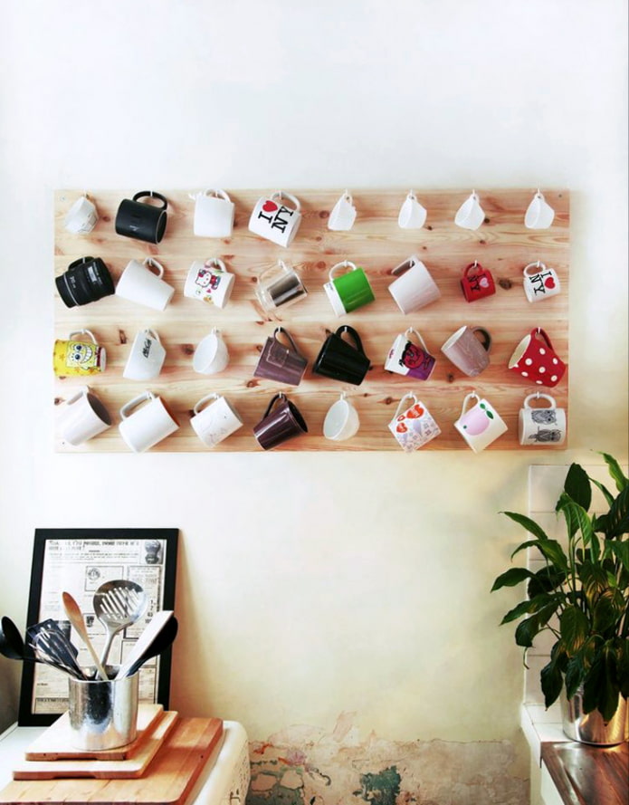 Cups on a wooden stand Cups on a wooden stand