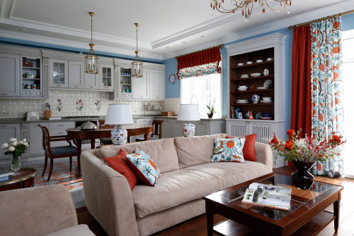 combined living room in a private house combined living room in a private house