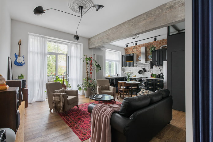 Combined kitchen in stalinka