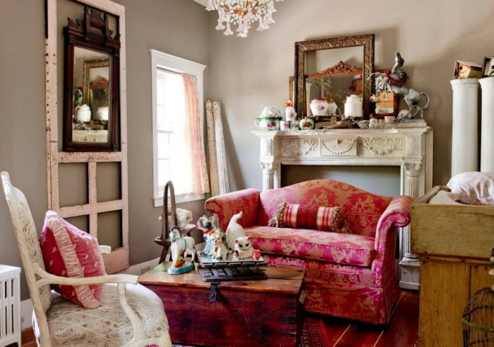 artificial fireplace in the interior