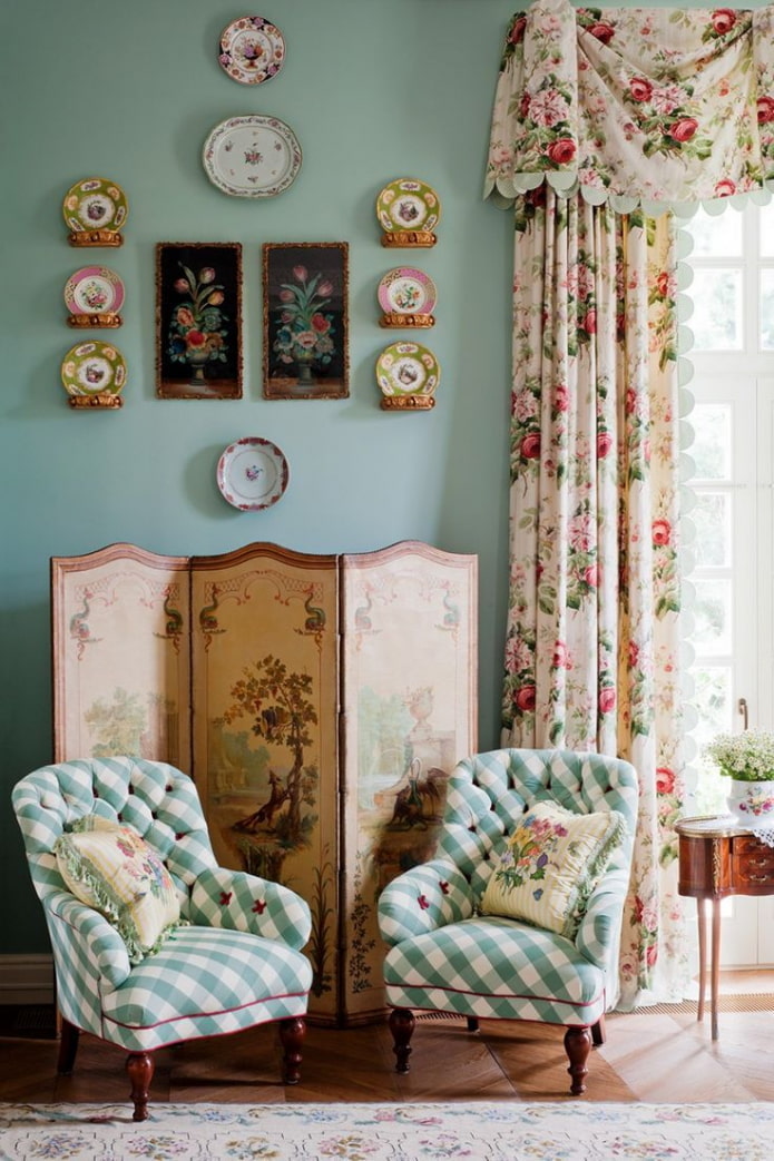 vintage living room with large windows