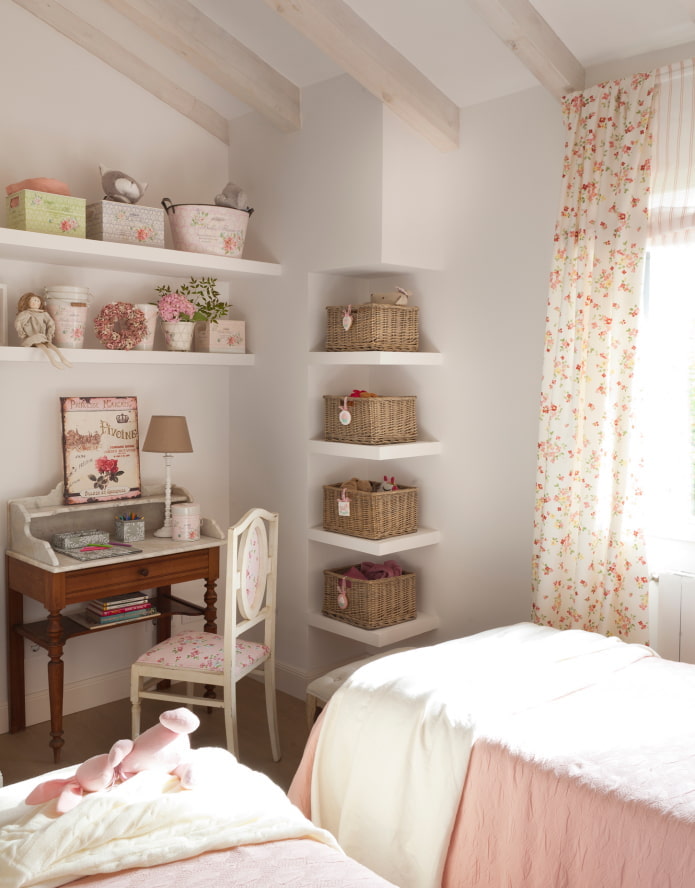bright nursery in vintage style
