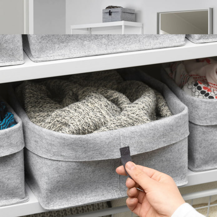 Baskets in the closet Baskets in the closet