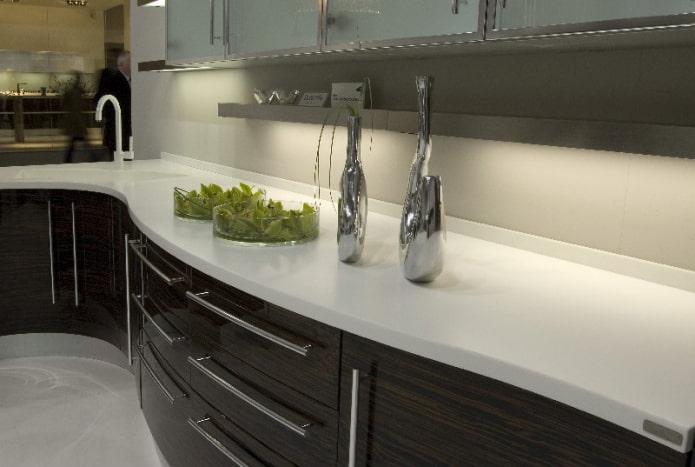 light countertop made of artificial stone