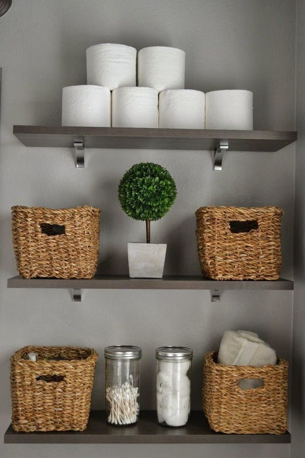 Baskets on the shelves