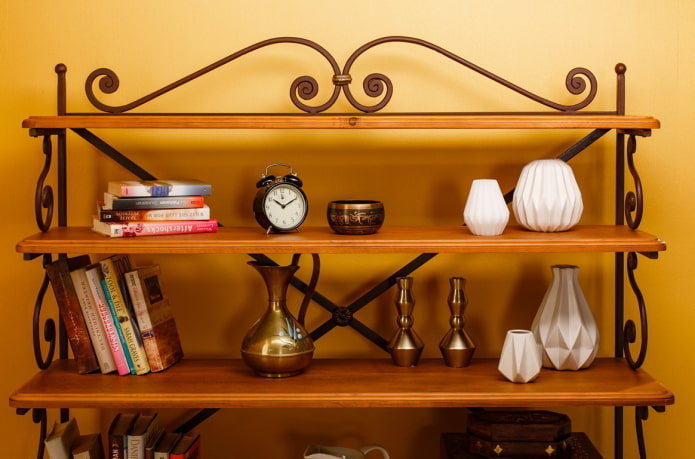 forged shelving with wooden shelves forged shelving with wooden shelves