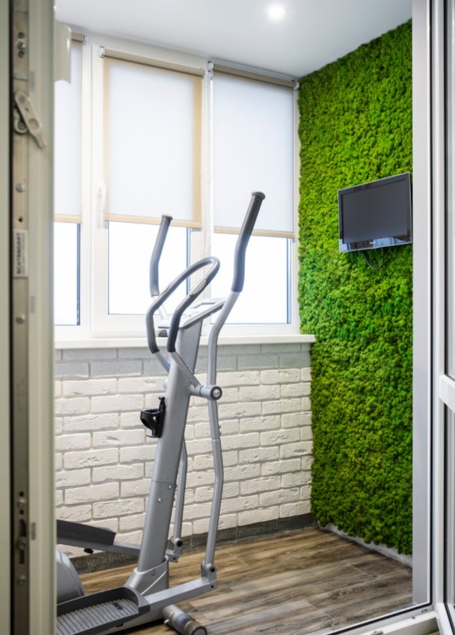 green wall on the balcony