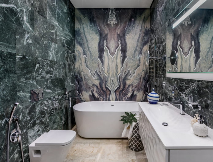 green marble on the wall