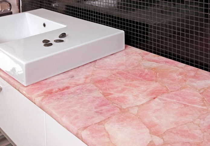 pink marble countertop
