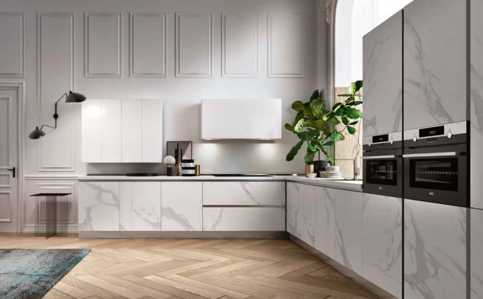 kitchen fronts in marble