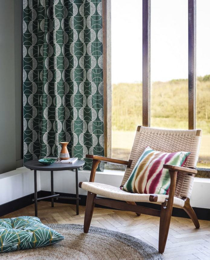 living room textiles japandi