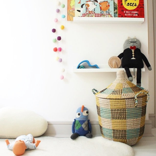 Basket with lid in the nursery