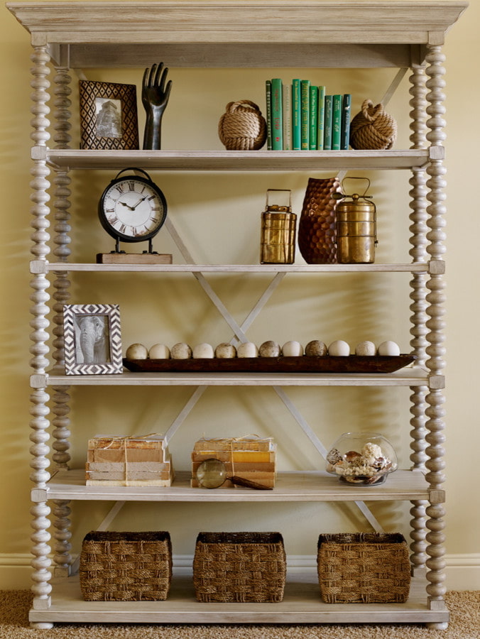 Baskets on a shelf