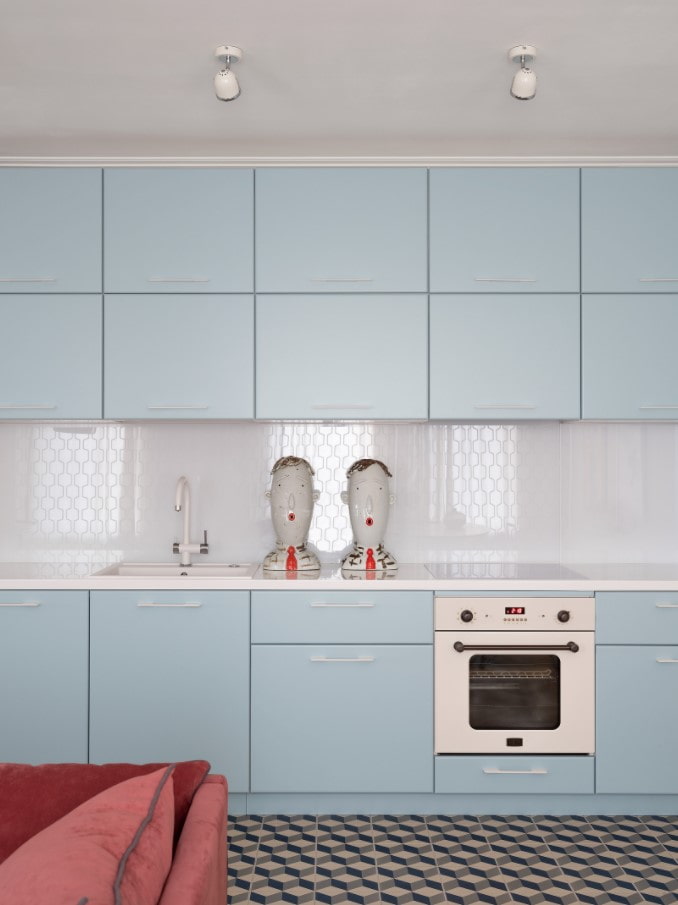blue kitchen set